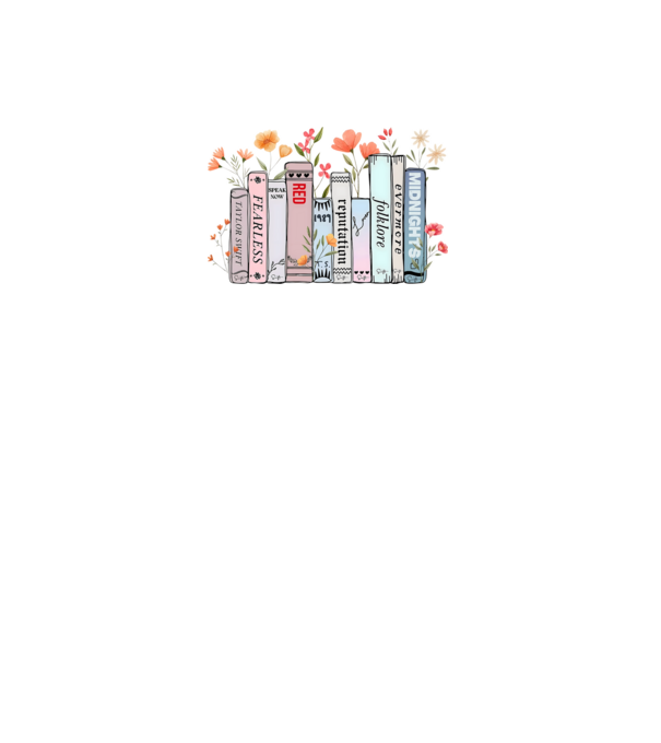 Eras tour books color model alb pe tricou