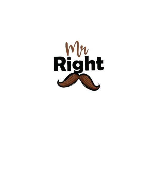 Mr right model alb pe tricou