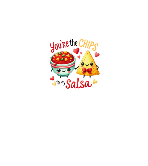 Chips to my Salsa model alb pe tricou
