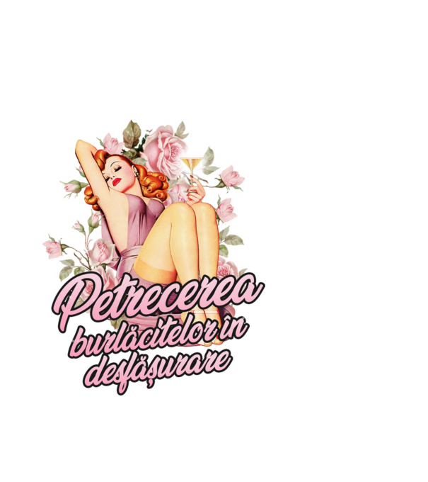 Petrecerea burlăcitelor în desfășurare model alb pe tricou
