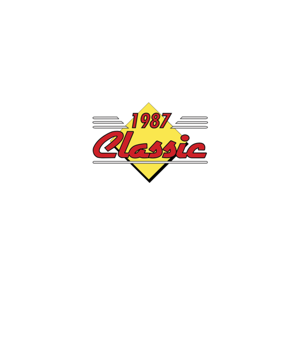 Classic - 1987 model albastru deschis pe tricou