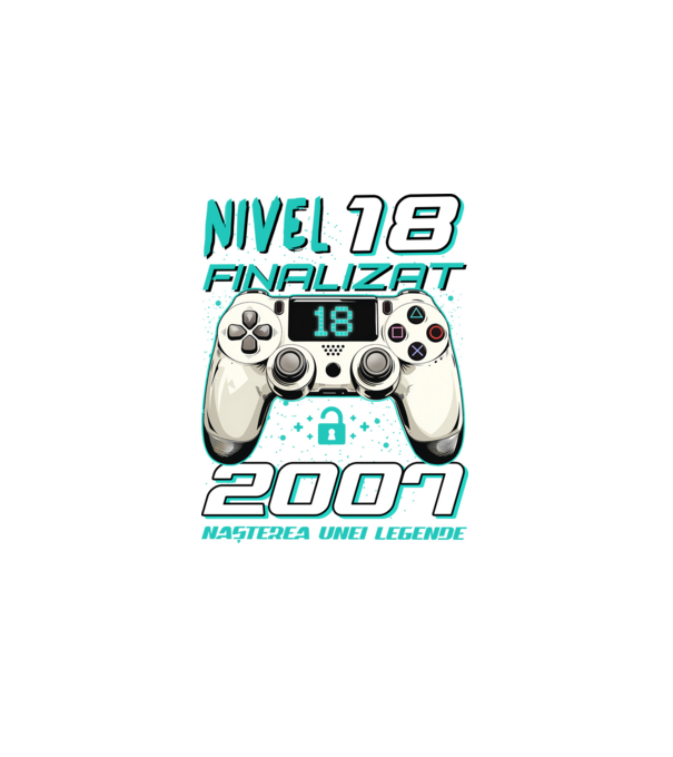 Nivel finalizat 18 2007 model negru pe tricou