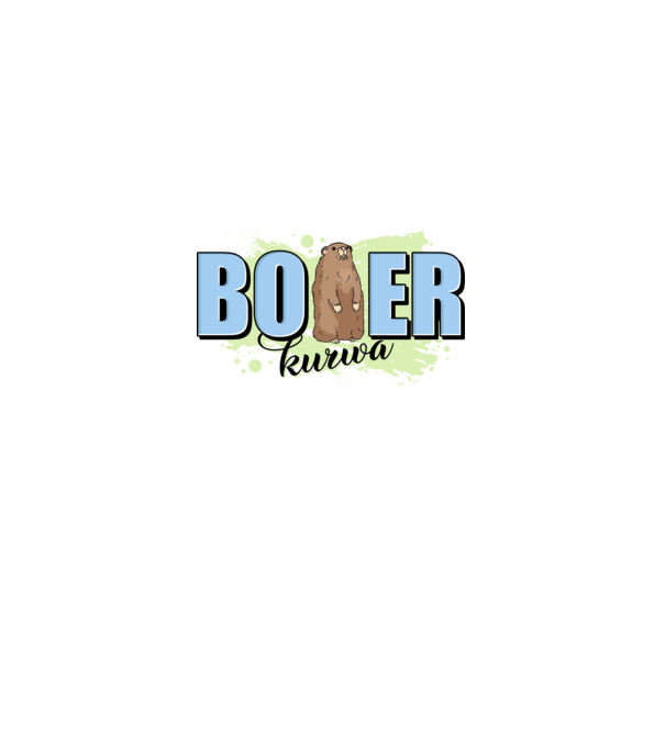 Bober Kurwa model alb pe tricou