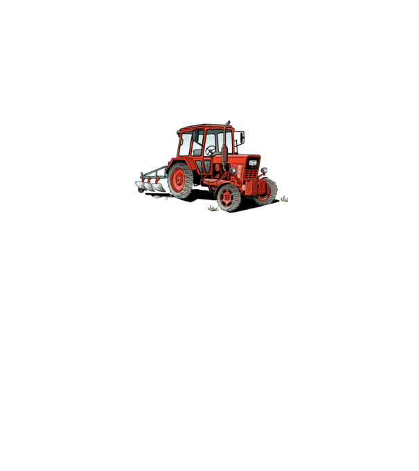 TRACTOR model alb pe tricou