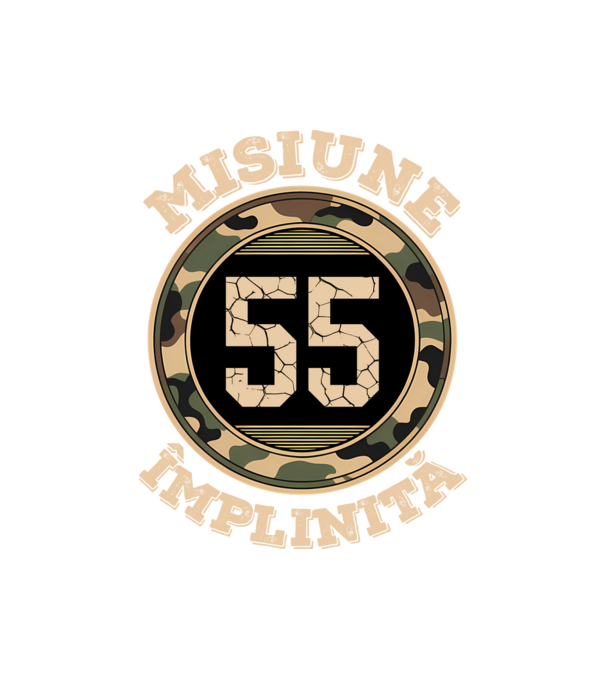 Misiune împlinită 55 model negru pe tricou