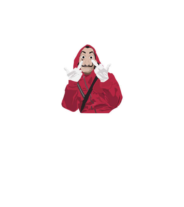 money heist fcku model negru pe tricou