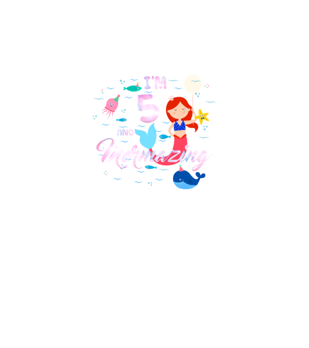 Mermazing Birthday 5 model negru pe tricou
