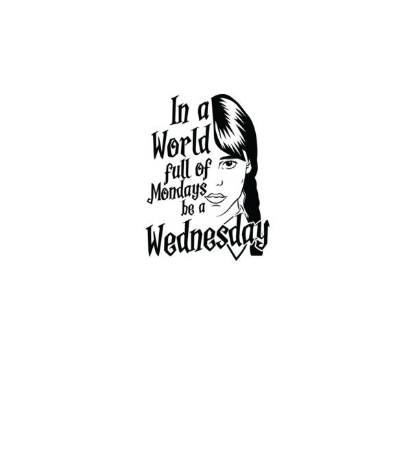 Be a Wednesday model alb pe tricou