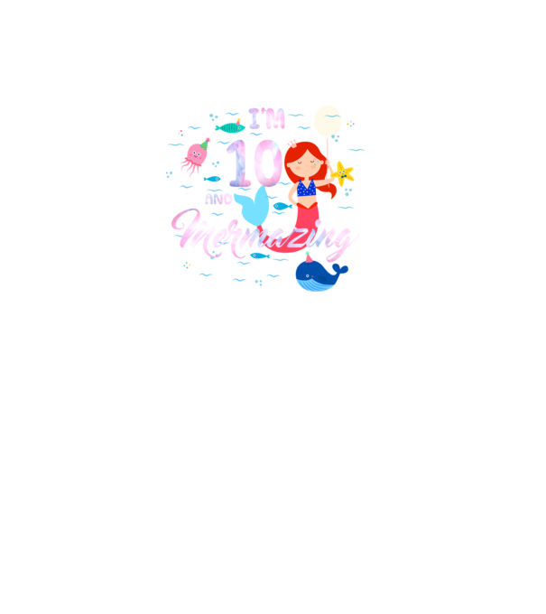 Mermazing Birthday 10 model negru pe tricou