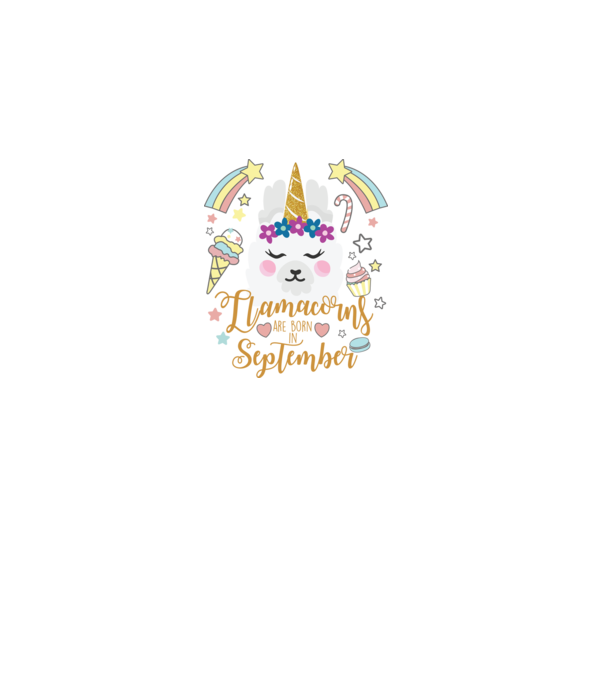 Llamacorns are born in September model alb pe tricou