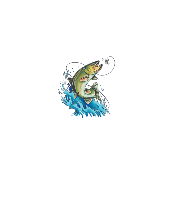 Fish model alb pe tricou