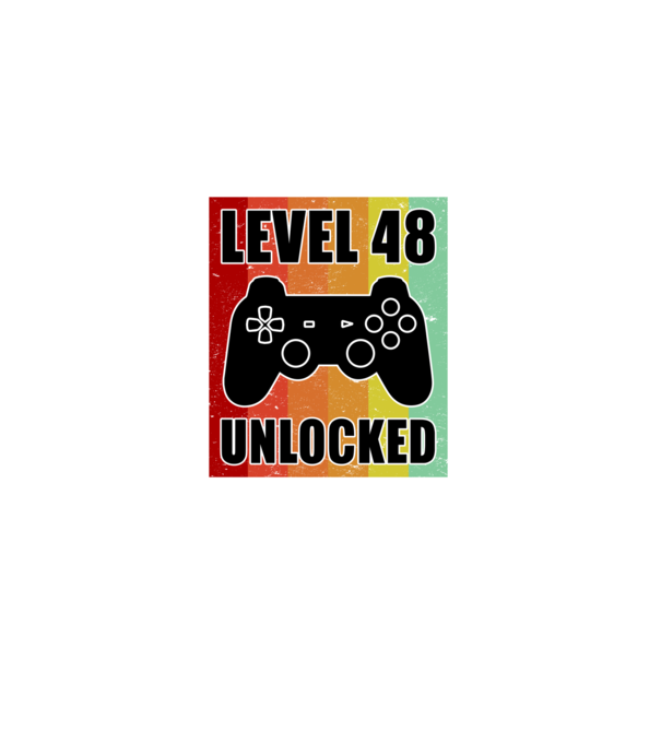 level 48 unlocked retro gamer model negru pe tricou