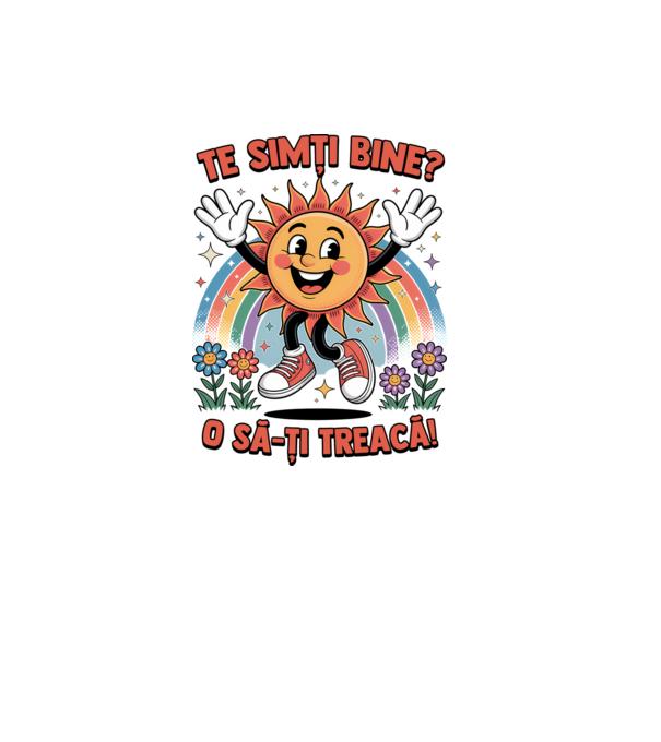 Te simți bine? model alb pe tricou