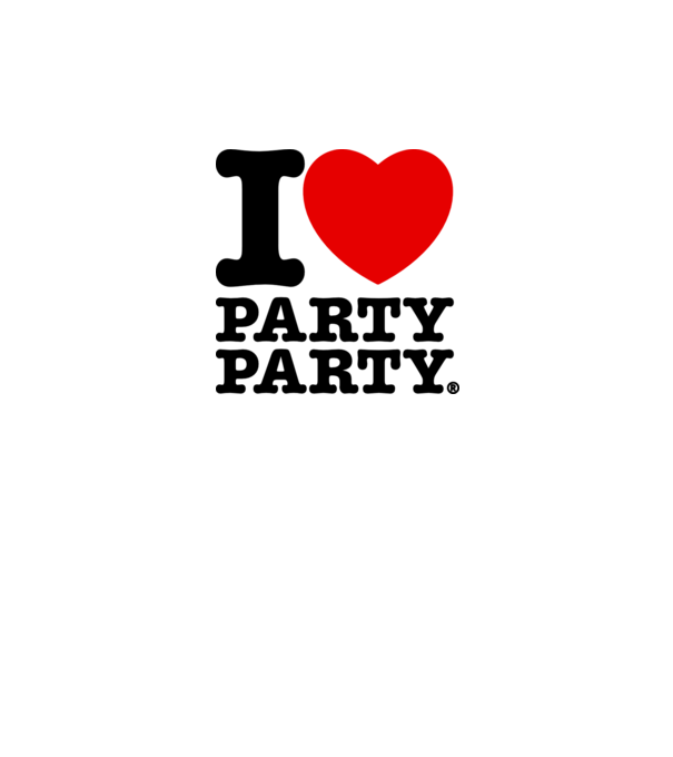 I love party party model alb pe tricou