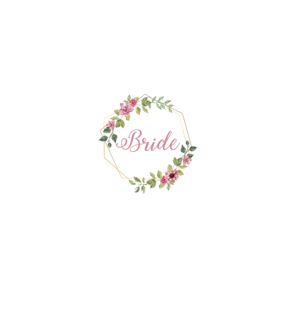 BRIDE pink floral model alb pe tricou