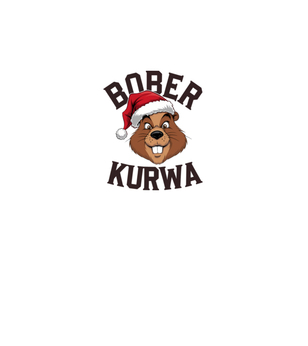 Bober kurwa xmas model alb pe tricou