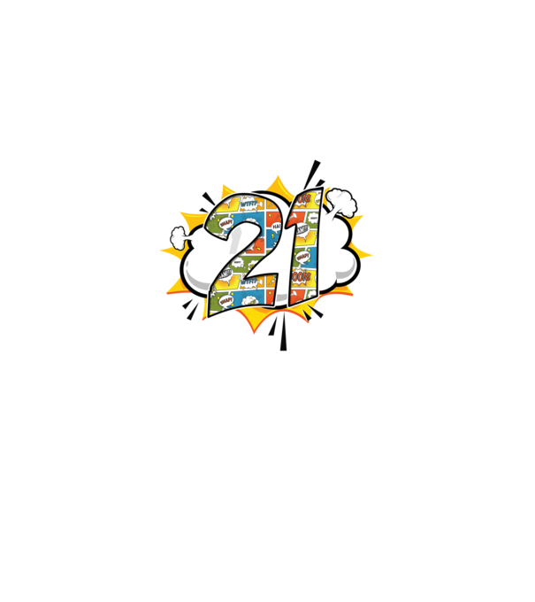 Birthday Comic Number 21 model albastru deschis pe tricou
