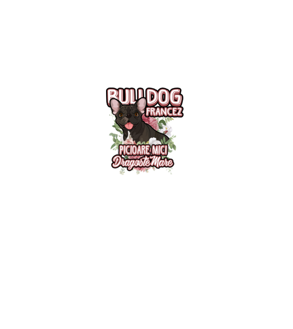 bulldog francez - picioare mici dragoste mare model nisipiu pe tricou