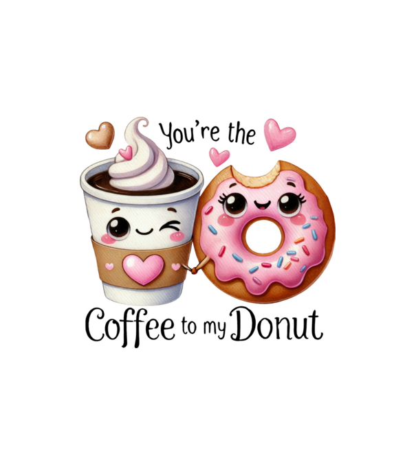Coffee to my Donut model nisipiu pe tricou