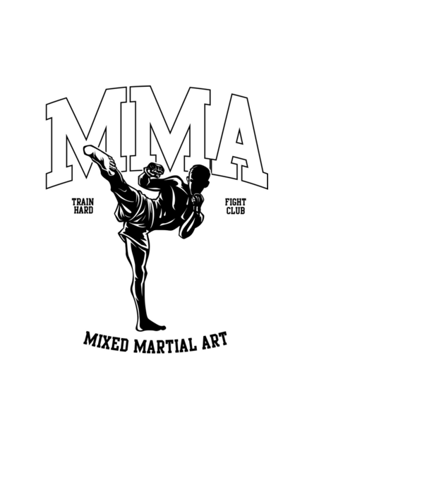 MMA model negru pe tricou