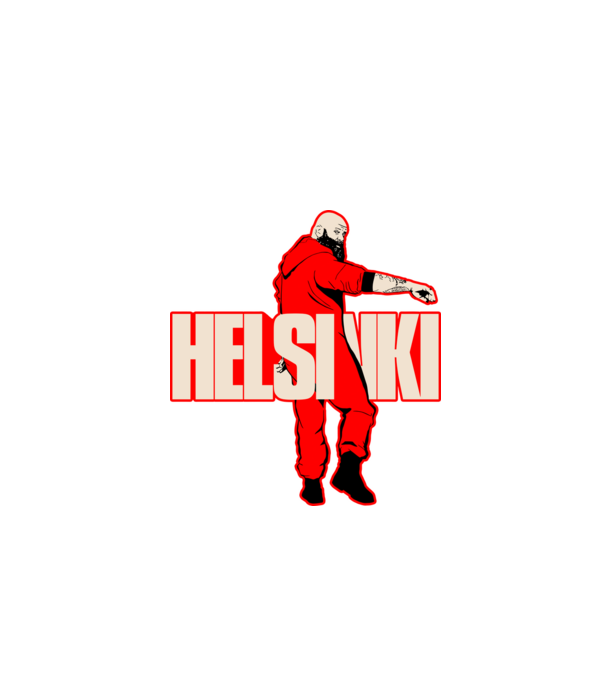 helsinki la casa de papel model negru pe tricou