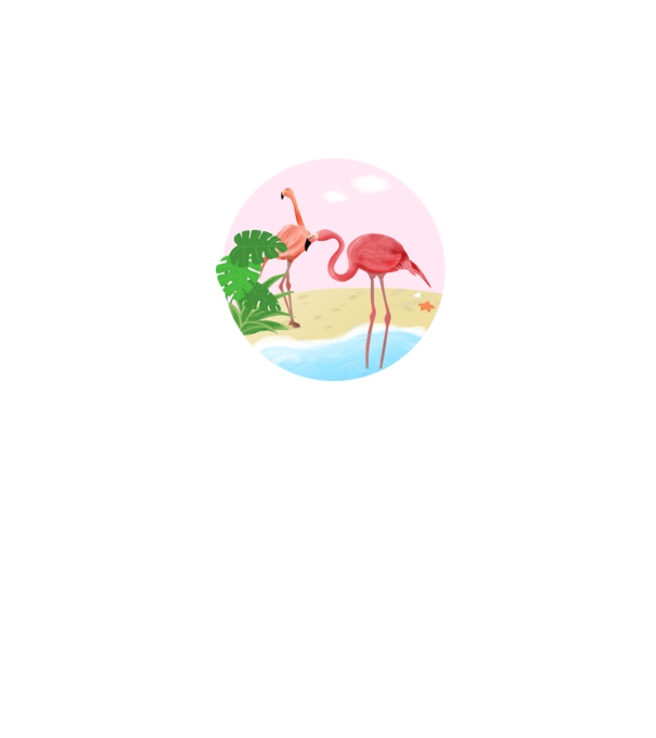 Flamingo model alb pe tricou