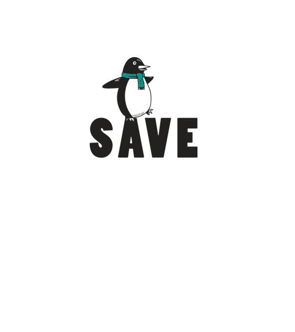 Save penguin model alb pe tricou