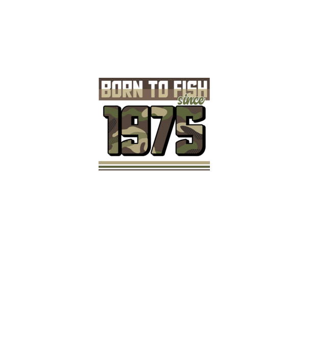 Born to fish since 1975 model negru pe tricou