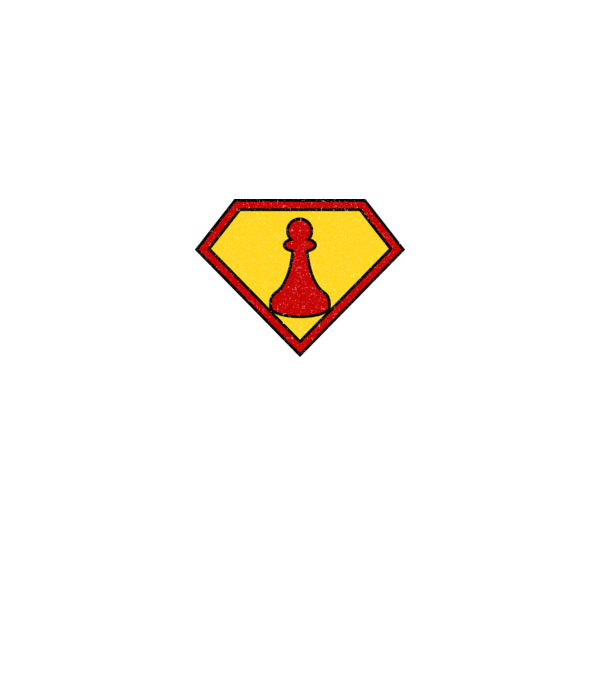 SuperChess pion de șah model negru pe tricou