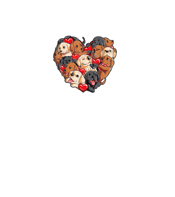 Puppy Heart model negru pe tricou