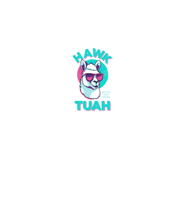 Hawk tuah llama retro sunglasses model albastru închis pe tricou