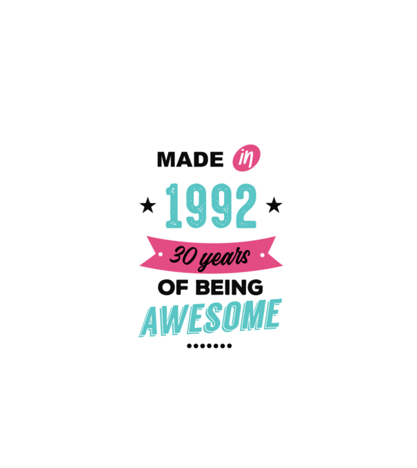 MADE in 1992 model alb pe tricou