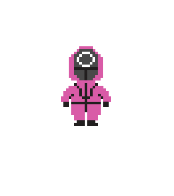 squid game pixel model negru pe tricou