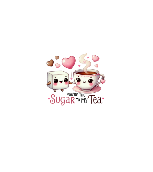 Sugar to my Tea model alb pe tricou