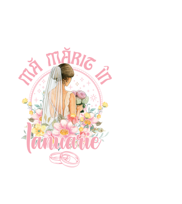mă mărit - în ianuarie model alb pe tricou