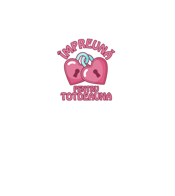 mpreună pentru totdeauna model alb pe tricou