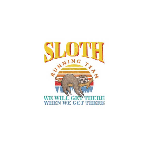 sloth running team retro model negru pe tricou