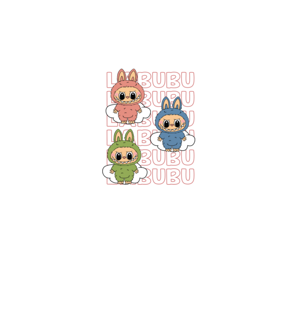 LABUBU model alb pe tricou