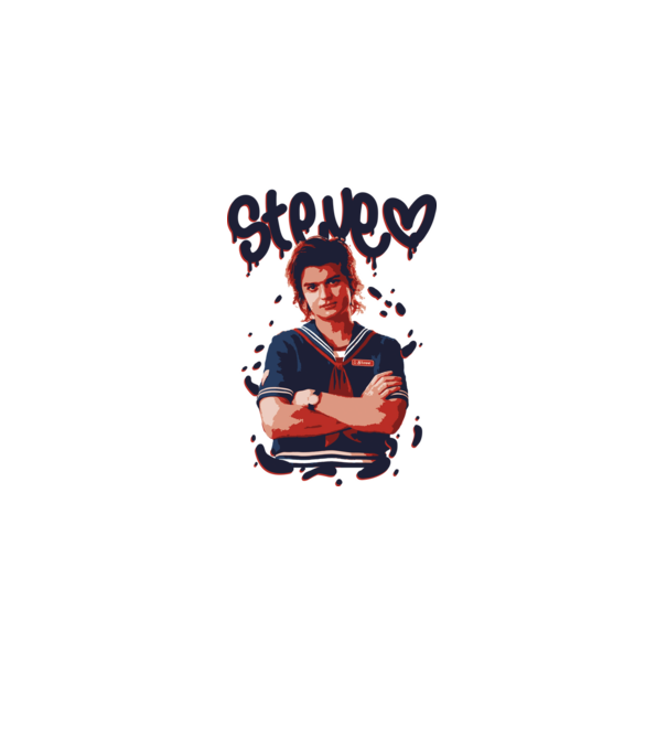 steve stranger things model albastru deschis pe tricou