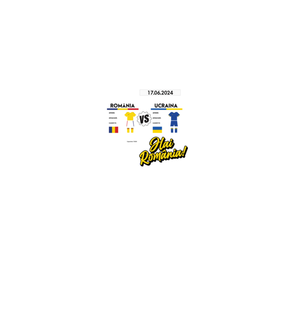 ROU-UKR euro 2024 calendar model negru pe tricou