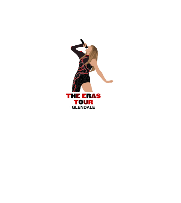 Taylor Swift The Eras Tour Glendale model alb pe tricou