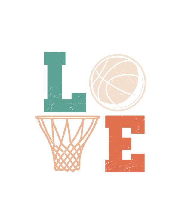 LOVE basketball model alb pe tricou