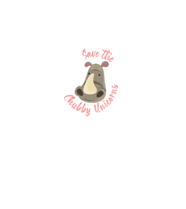Save the chubby unicorns model negru pe tricou