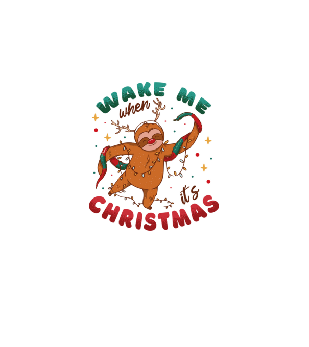 Christmas Sloth model alb pe tricou