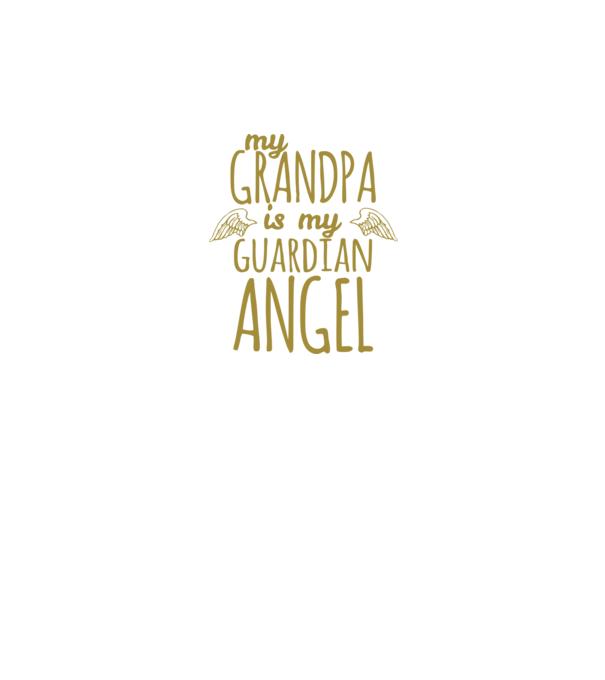 My grandpa is my guardian angel model negru pe tricou