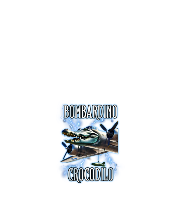Bombardino Crocodilo model alb pe tricou