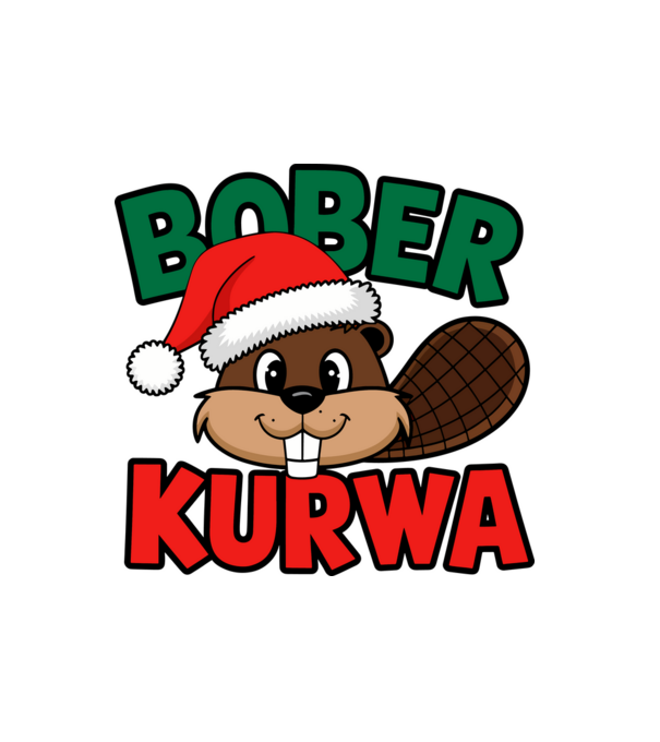 Bober kurwa xmas model alb pe tricou