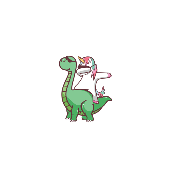 Dinozaur dabunicorn model negru pe tricou