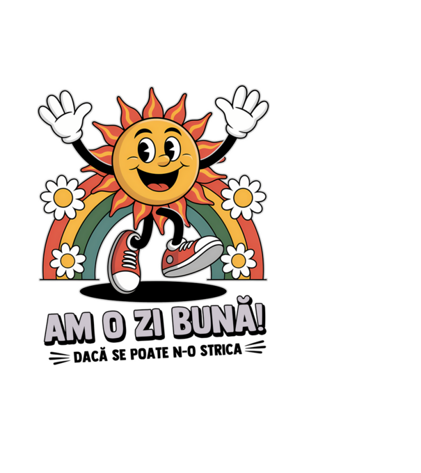 Am o zi bună! model albastru deschis pe tricou
