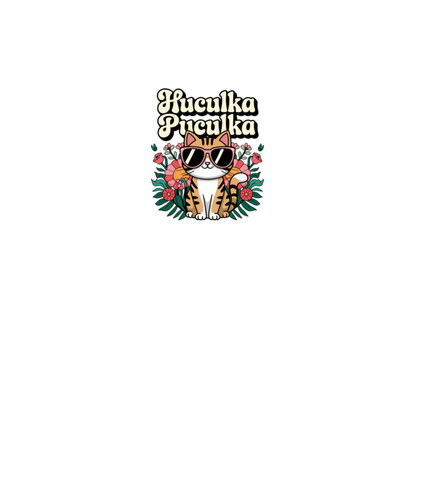 Huculka Puculka pisică 3 model alb pe tricou